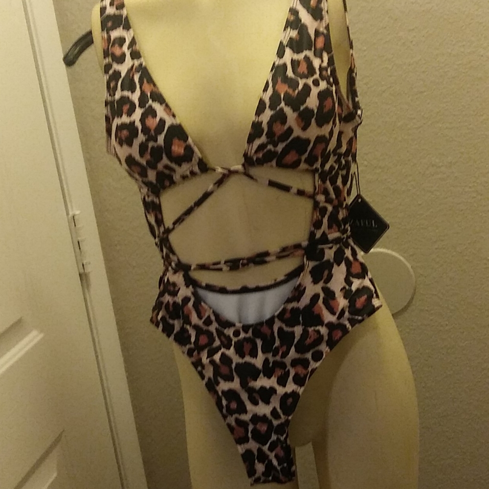 Animal Print One Piece Suit - Picture 2 of 6
